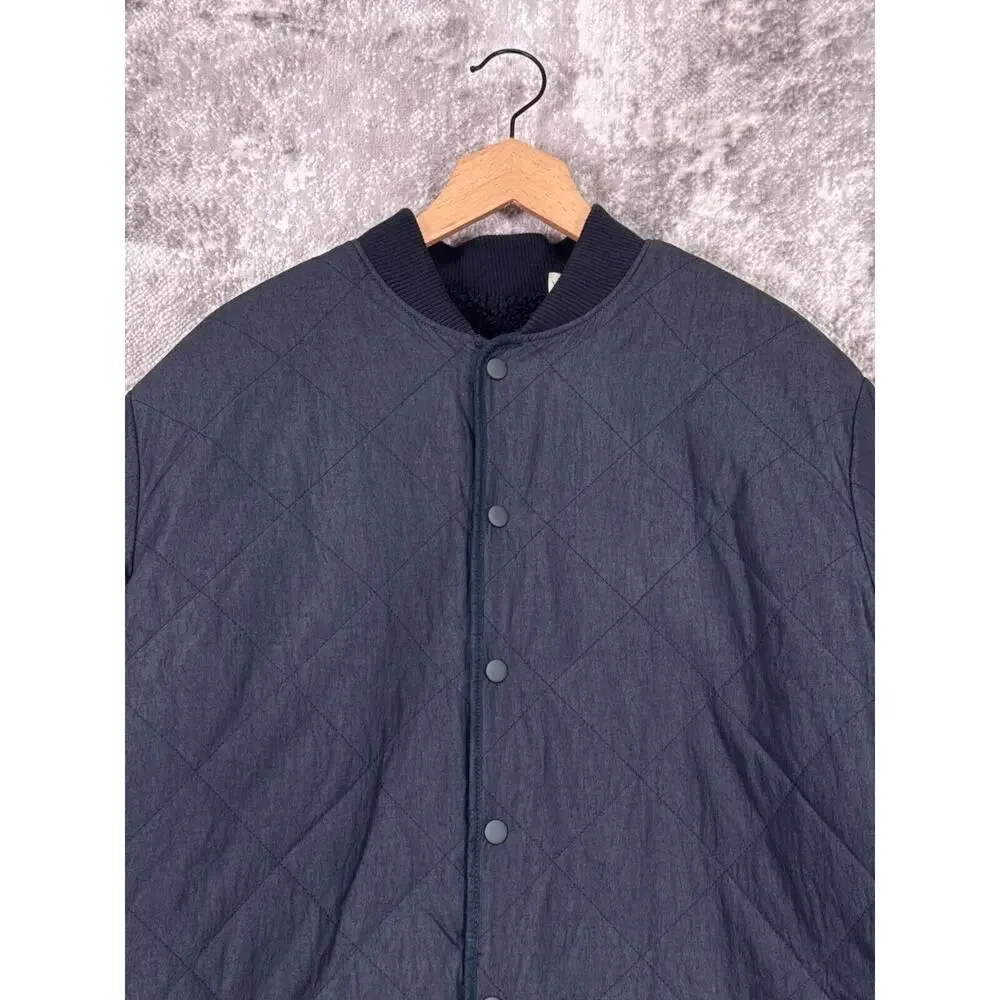 Levis Made & Crafted Coat XL Indigo Blue Quilted Reversible Sherpa Fleece Jacket